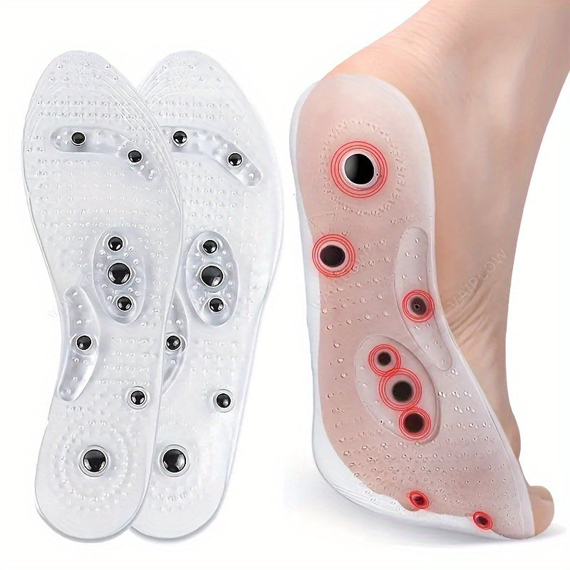 2Pcs Magnetic Massage Insole, Foot Massage Insole, Acupoint Magnetic Massage Silicone Insole