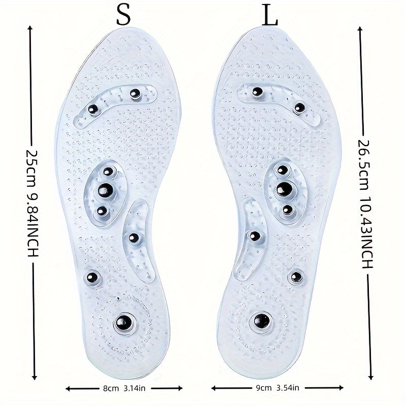 2Pcs Magnetic Massage Insole, Foot Massage Insole, Acupoint Magnetic Massage Silicone Insole